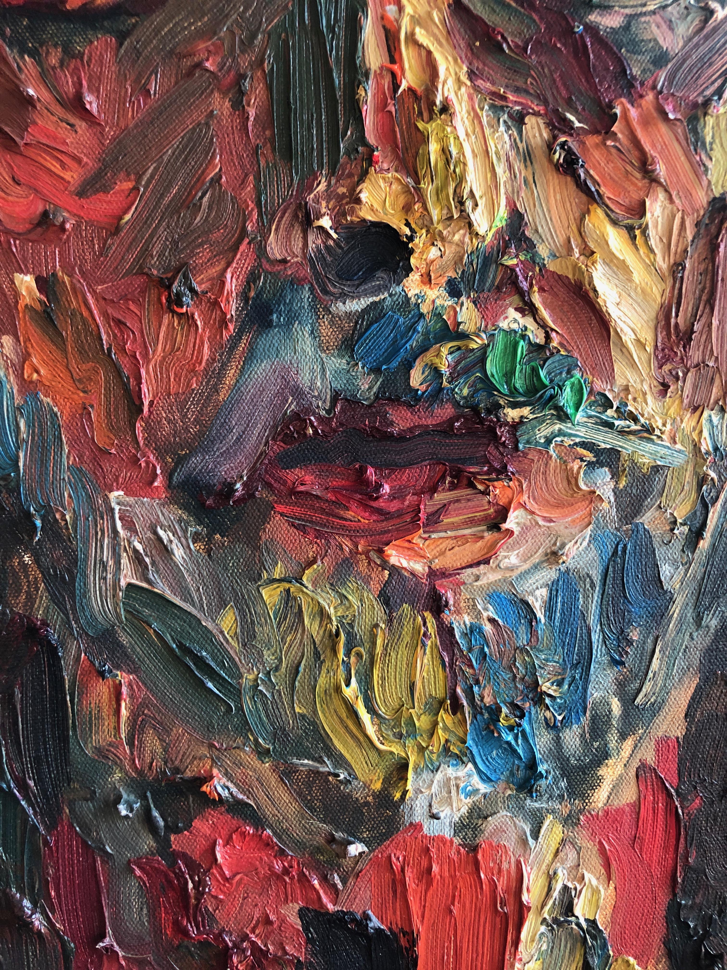 American Self Portrait Oil on Canvas by Joe Reno For Sale