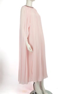 Self-Portrait Pink Chiffon Cape Midi Dress Size S