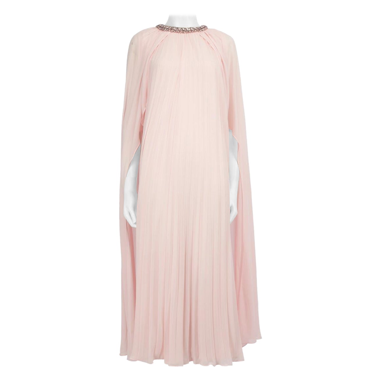 Self-Portrait Pink Chiffon Cape Midi Dress Size S