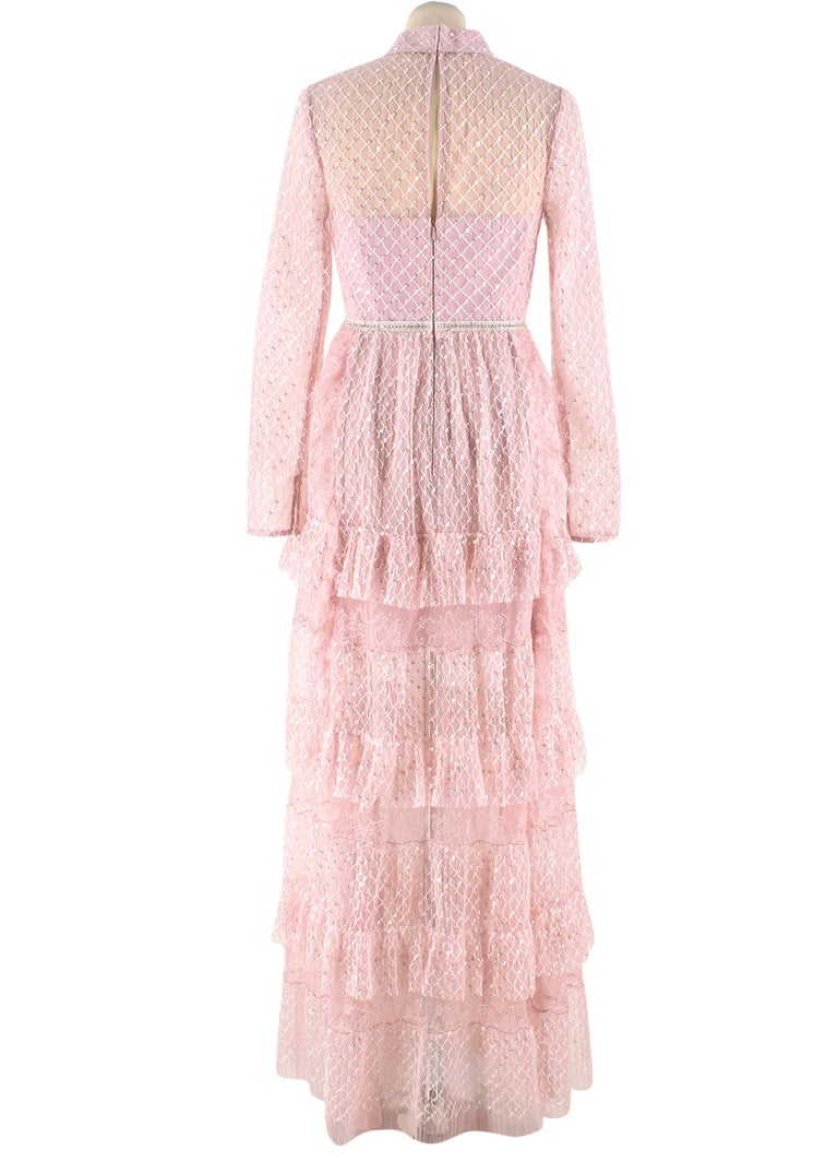 Self-Portrait Pink Lace Gown XS 8 at 1stDibs | self portrait pink gown, self  portrait gowns, self portrait pink lace dress