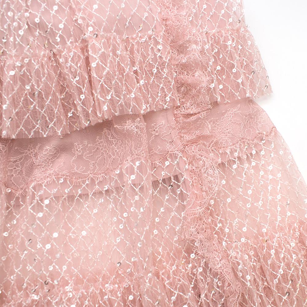 Self-Portrait Pink Lace Gown XS 8 1