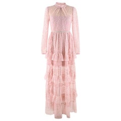 Self-Portrait Pink Lace Gown XS 8