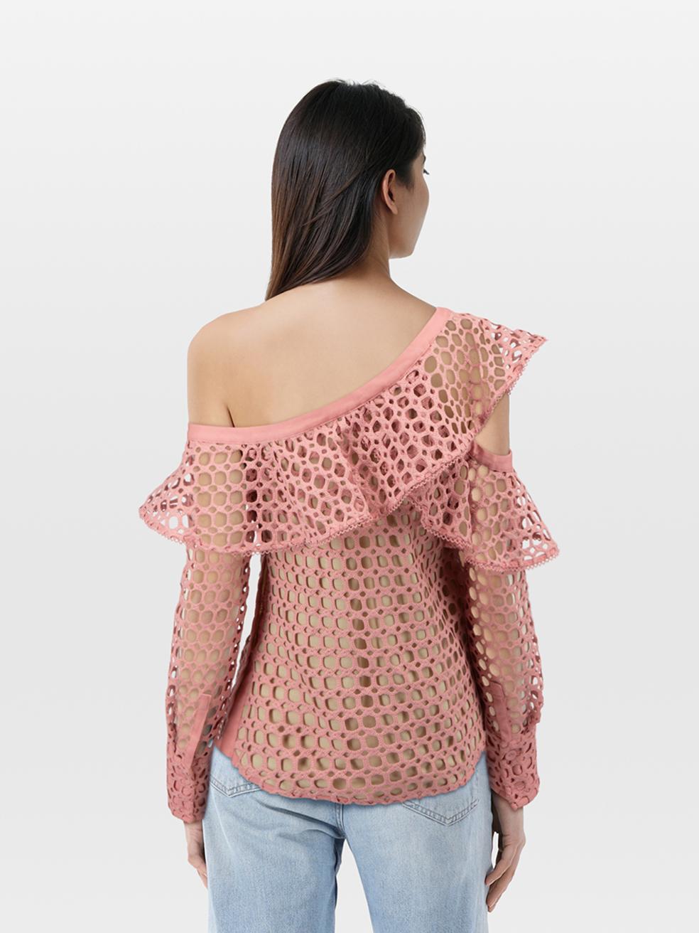 CONDITION is Very good. Minimal wear to the top is evident. Discolouration on the neckline, front right, under both armpits on the inside of the top and on the facing of the sleeve cuffs. The hanging ribbon loops have been cut out on this used