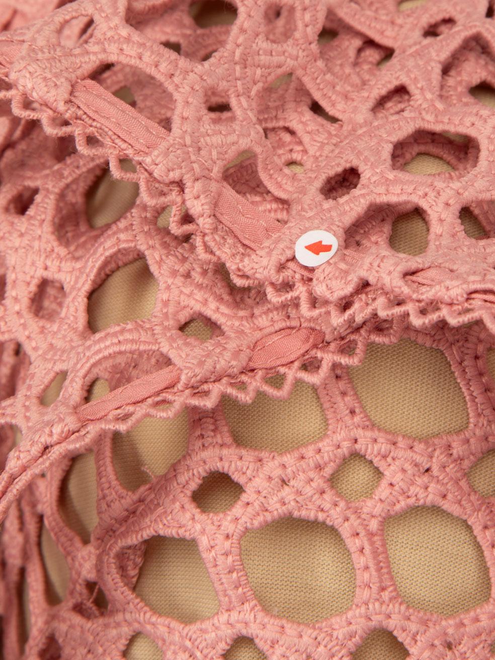 Self-Portrait Pink Lace Off Shoulder Blouse Size S In Good Condition For Sale In London, GB