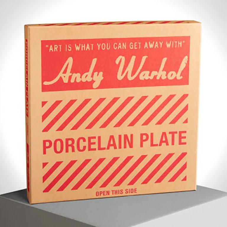 Modern Self Portrait Plate, 'Red/Blue', After Andy Warhol