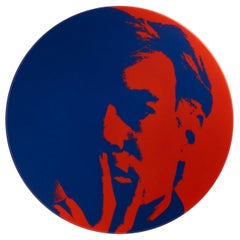 Self Portrait Plate, 'Red/Blue', After Andy Warhol
