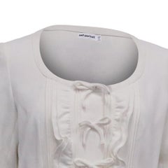 Self-Portrait Pleated Crepe Belted Peplum Midi Dress in White Polyester
