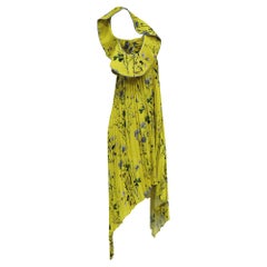 „Self-Portrait“ Midi-Kleid mit Plissee und Blumenmuster aus gelbem Polyester