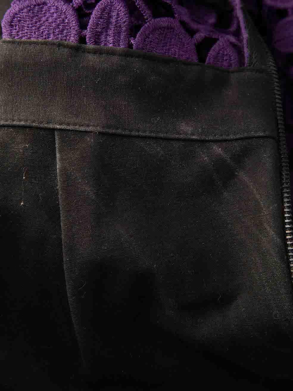 Self-Portrait Purple Lace Short Sleeve Midi Dress Size S In Good Condition In London, GB