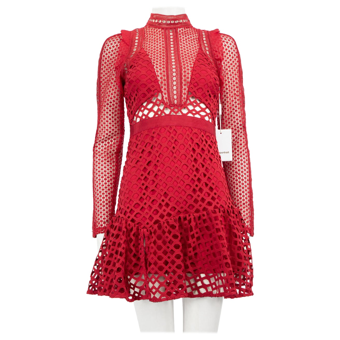 Self-Portrait Raspberry Red Hall Mini Dress Size S