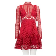 Self-Portrait Raspberry Red Hall Mini Dress Size S