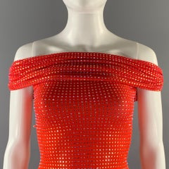 SELF-PORTRAIT Size 0 Orange Pink Polyester Blend ss23-002m-p Ombre Midi Dress