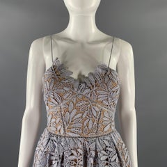 SELF-PORTRAIT Size 2 Lavender Nude Cotton Polyester SP13-009L Floral Dress