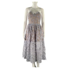 SELF-PORTRAIT Size 2 Lavender Nude Cotton Polyester SP13-009L Floral Dress
