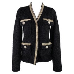 SELF-PORTRAIT Größe S Schwarz Silber Weiß Polyamidenmischung Strickjacke