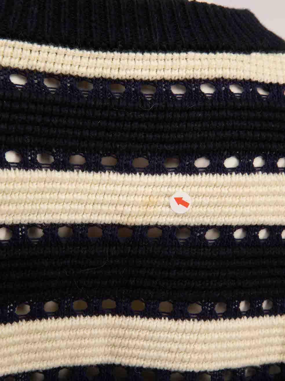 Self-Portrait Stripe Knit Cropped Sweater Size S For Sale 1