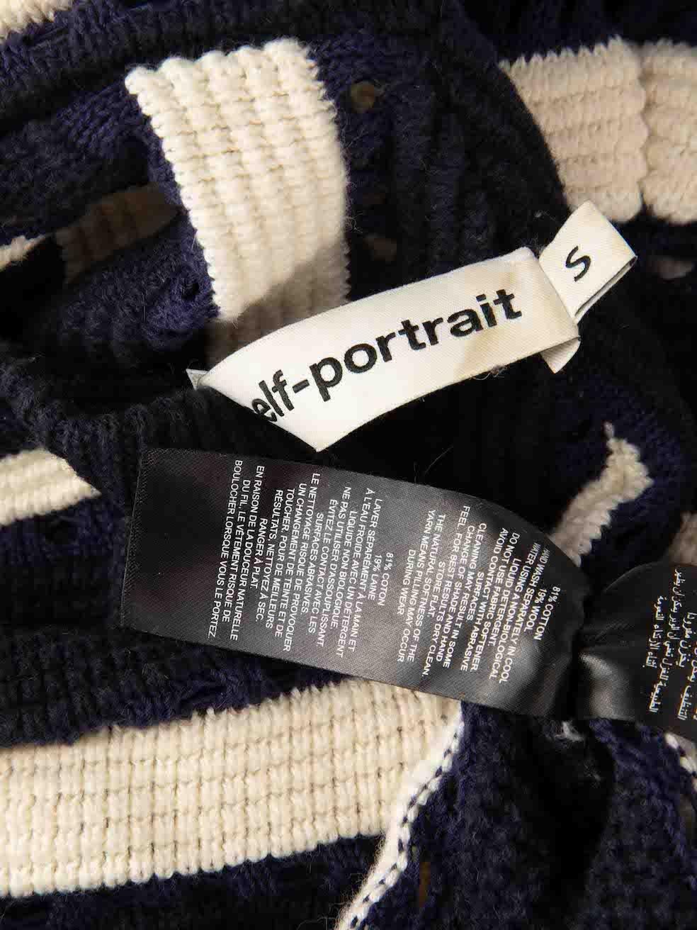 Self-Portrait Stripe Knit Cropped Sweater Size S For Sale 4