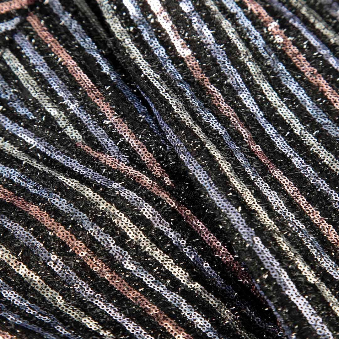 Self-Portrait Striped Metallic Sequinned Mini Dress Size XL In New Condition For Sale In London, GB