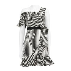 Self-Portrait Striped Ruffle Mini Sleeveless Dress Size S Self-Portrait Striped Ruffle Mini Sleeveless Dress Size S