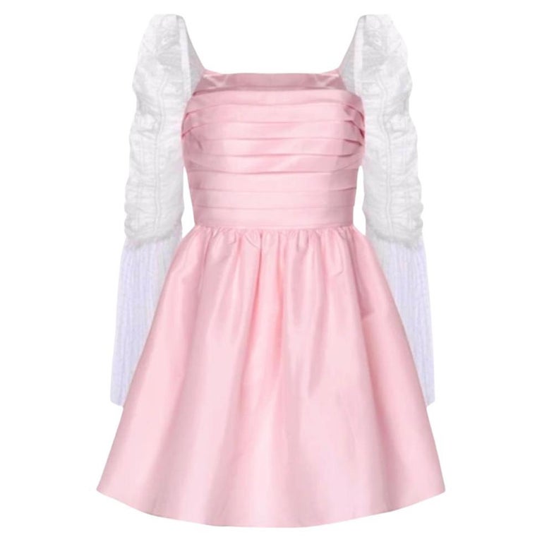 open lace back dress Lilac Taffeta Mini Dress | Self-Portrait