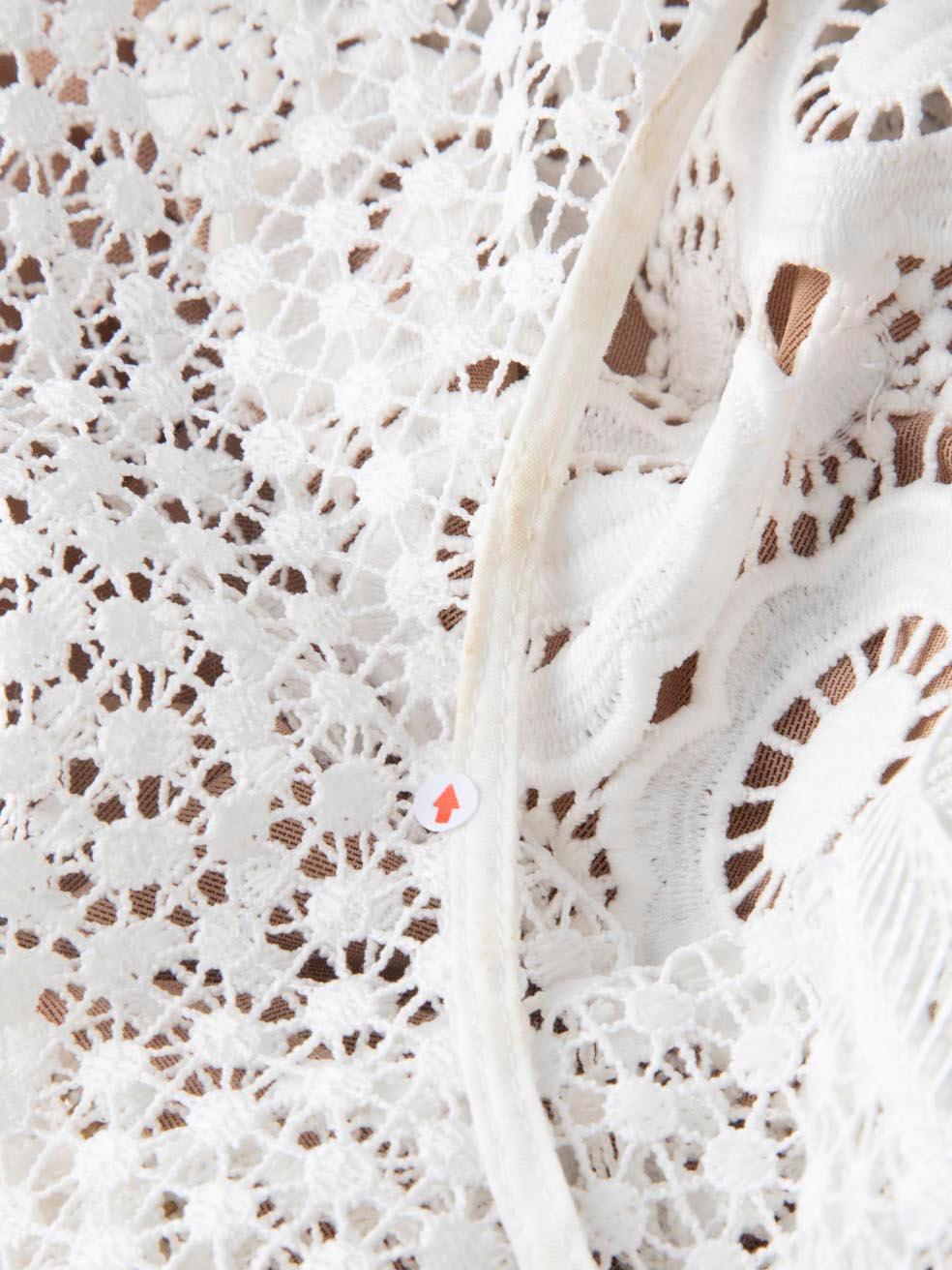 Women's Self-Portrait White Broderie Anglaise Maxi Dress Size M For Sale