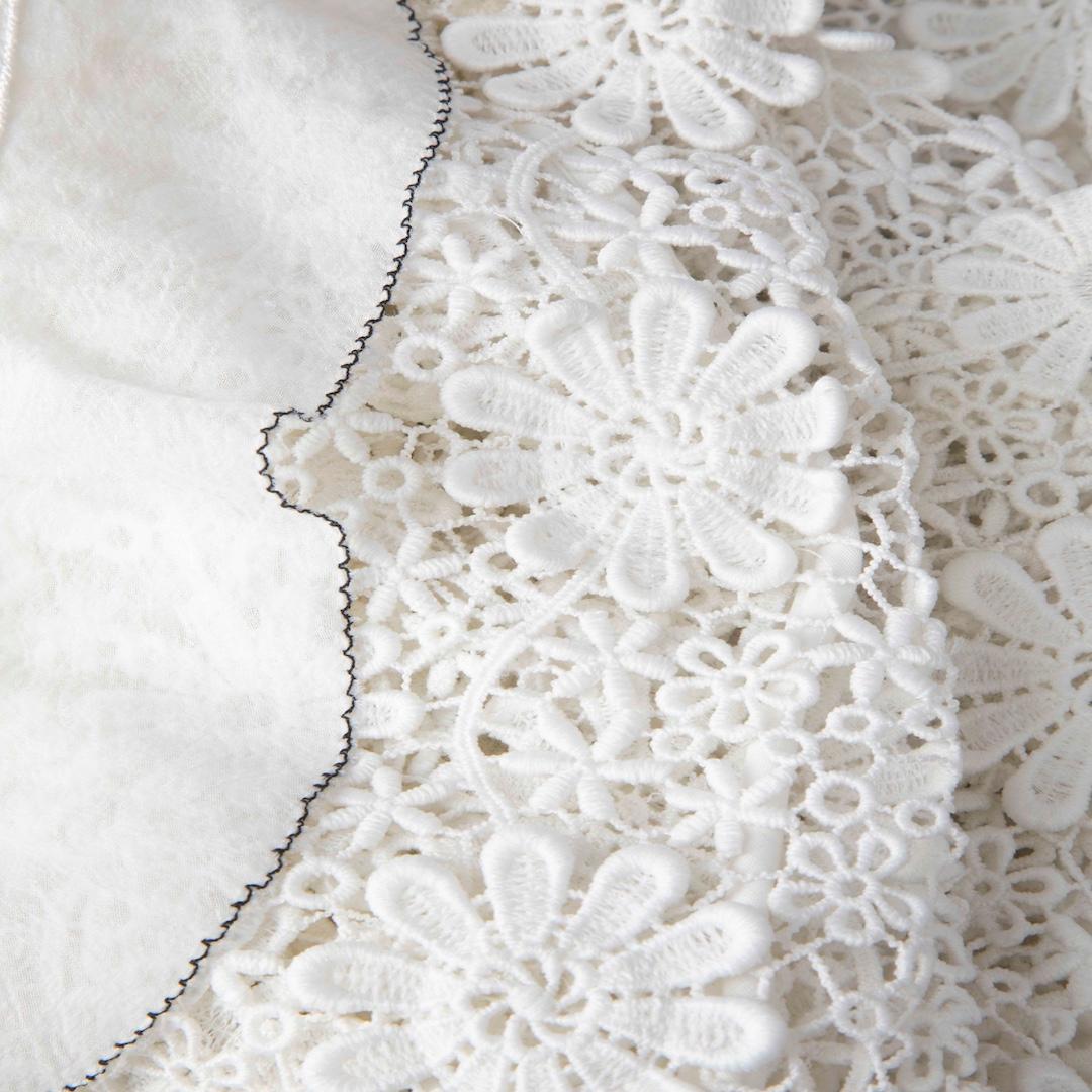Gris Chemisier en broderie anglaise blanc de Self-Portrait Taille XS en vente