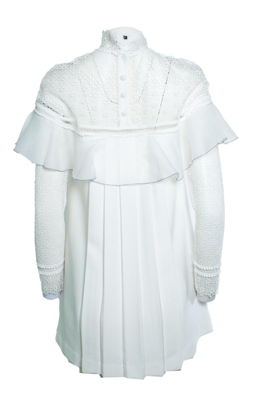Gray Self-Portrait, white dress with lace and ruffle For Sale