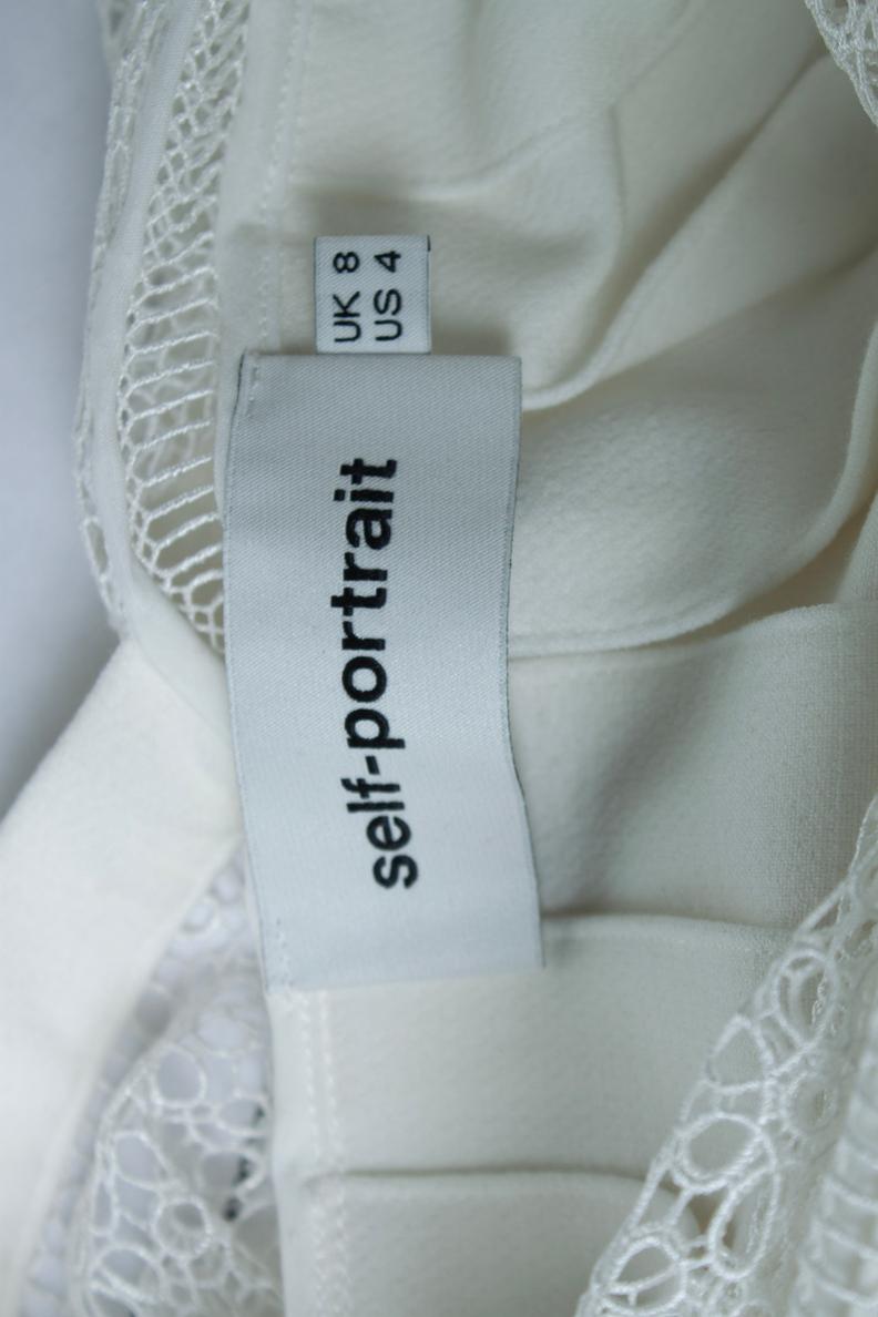 Women's Self-Portrait, white dress with lace and ruffle For Sale