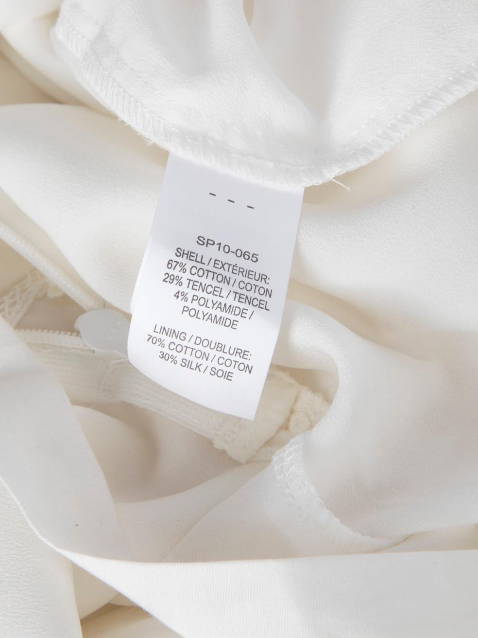 Self-Portrait White Floral Drape Sleeve Detail Dress Size L For Sale 4