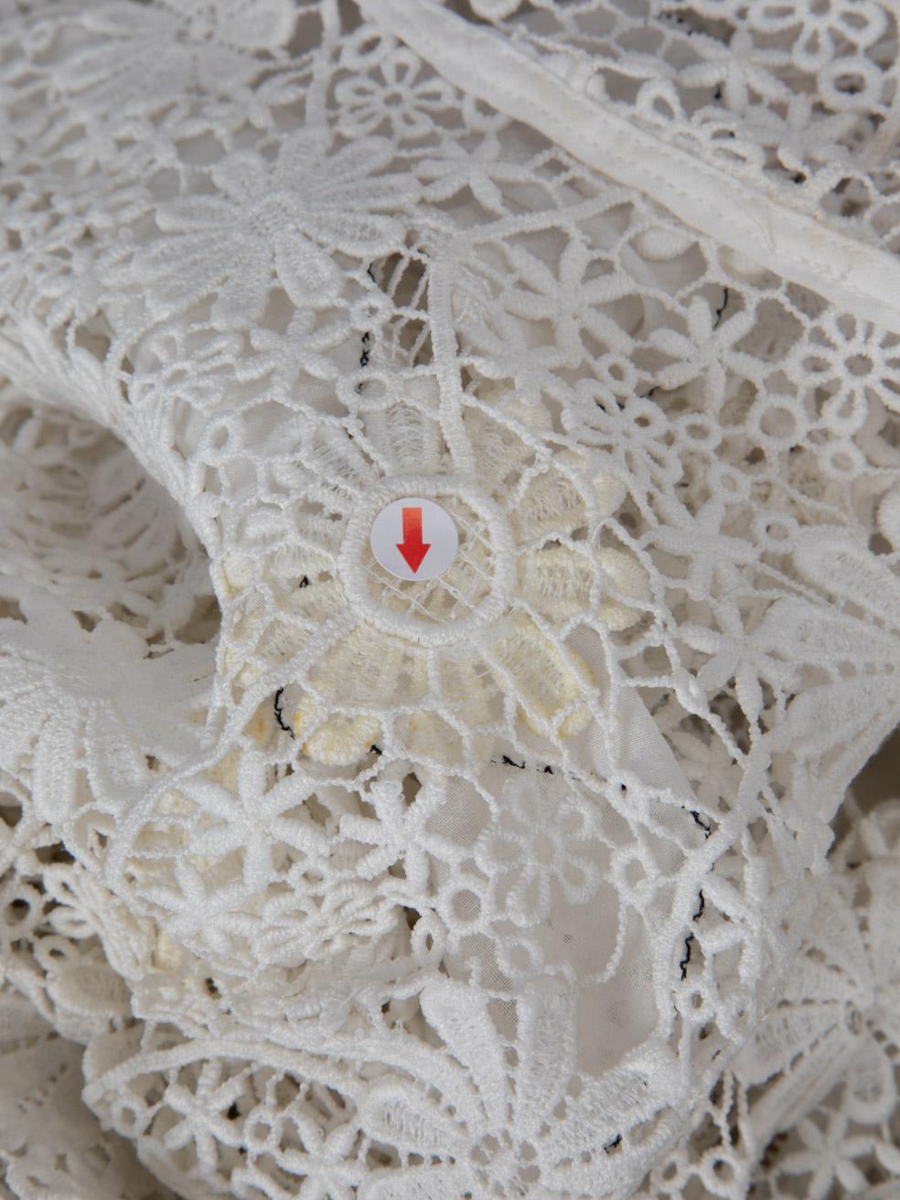 Self-Portrait White Floral Lace Long Sleeve Top Size S 3