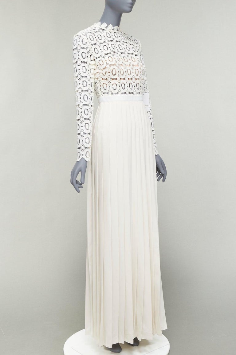SELF PORTRAIT white floral lace pleated high slit dress UK6 XS Kate  Middleton at 1stDibs | self portrait kate middleton dress, kate middleton  inspired dresses