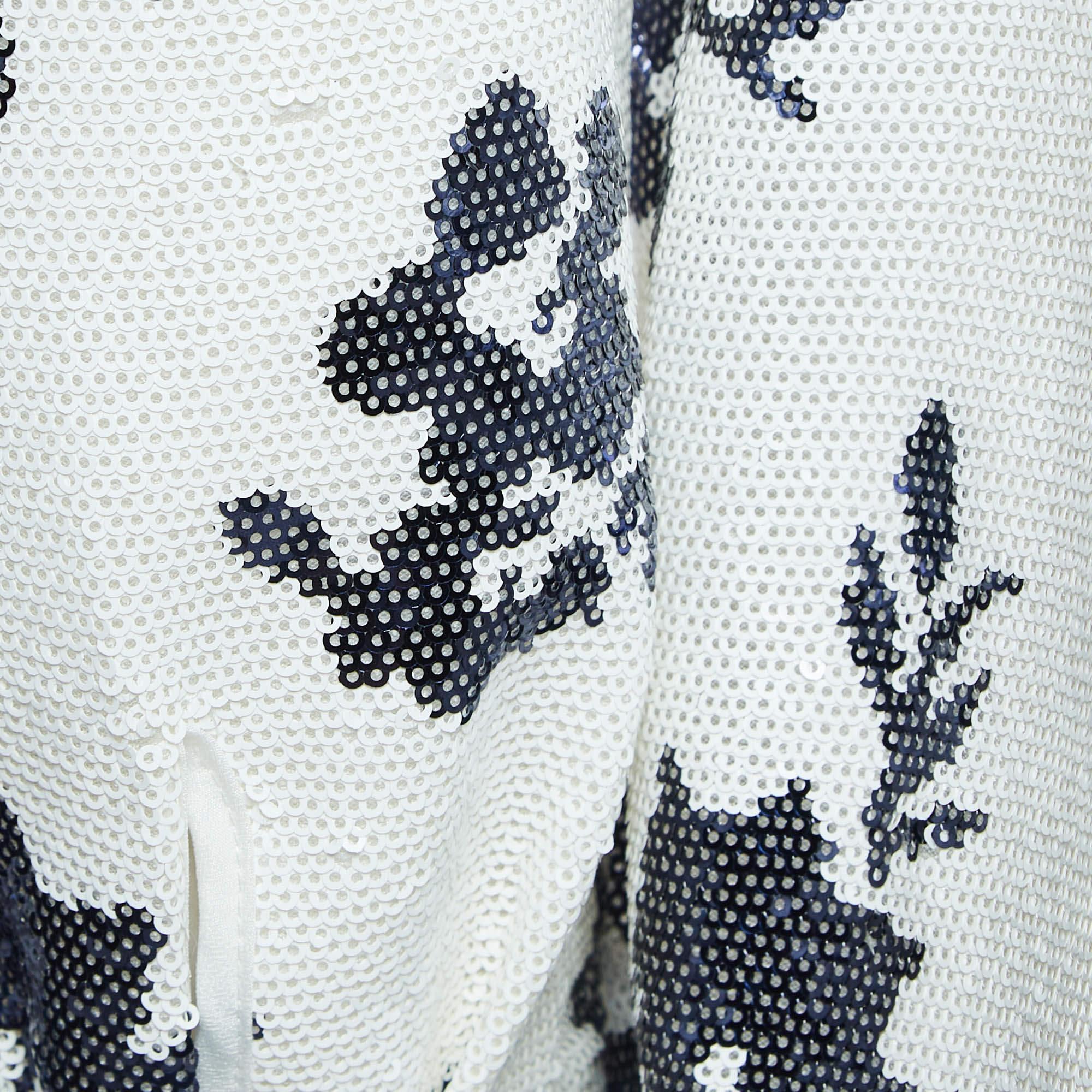 Self-Portrait Blanco Floral Lentejuelas Un Hombro Mini Vestido M en Bastante bueno estado para la venta en Dubai, Al Qouz 2