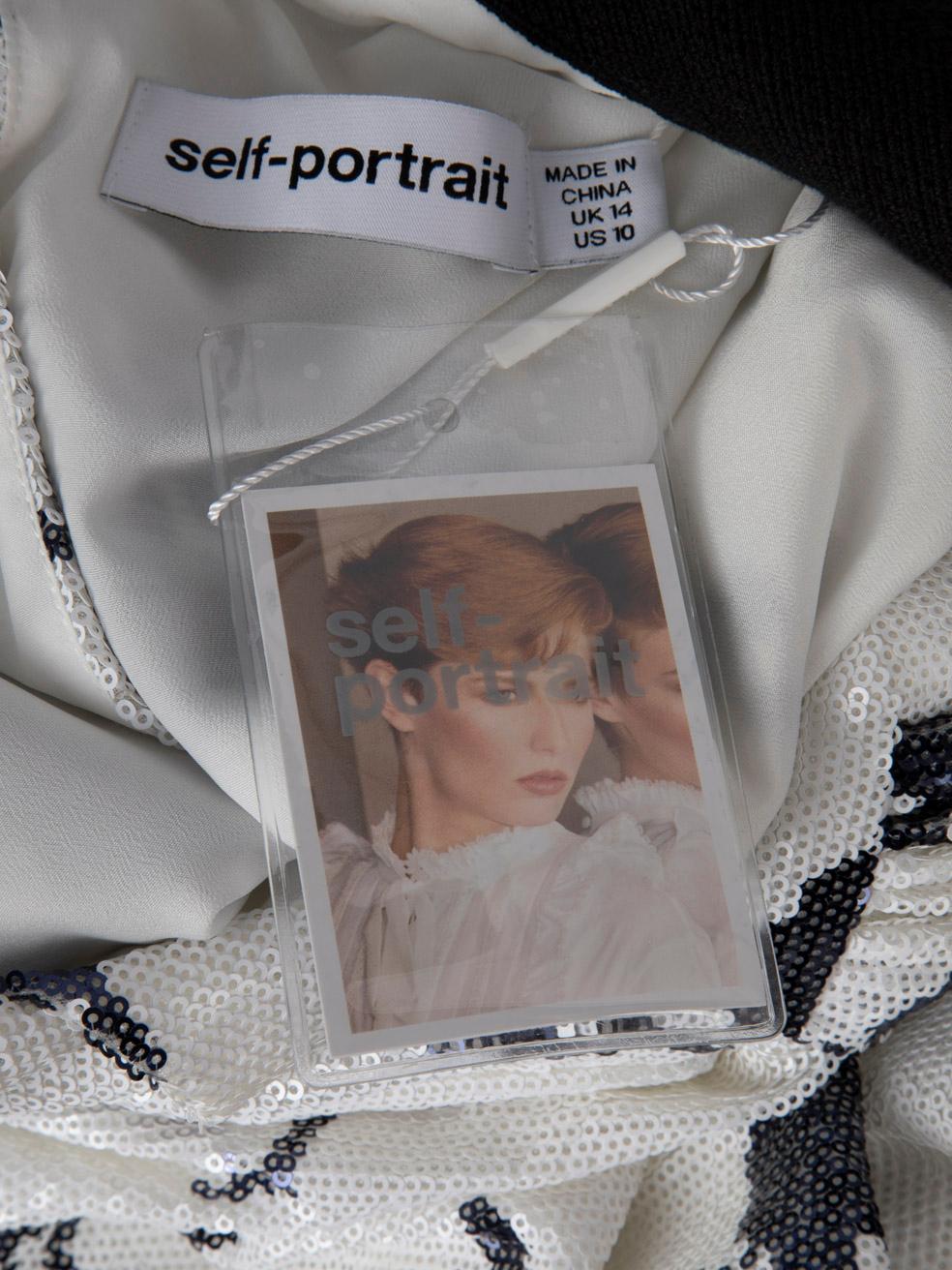 Self-Portrait Vestido Blanco Floral con Lentejuelas Talla XL en venta 1