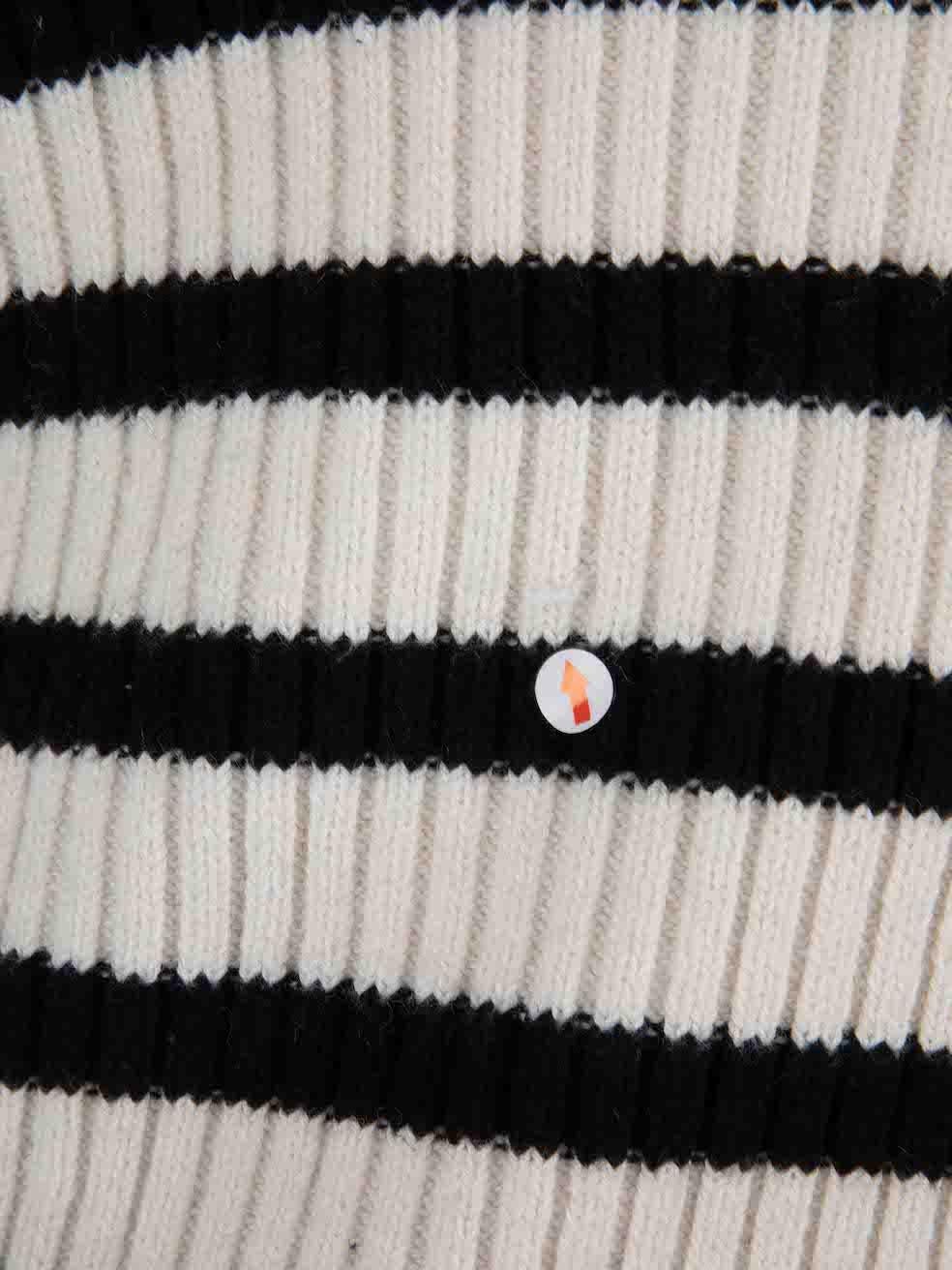 Women's Self-Portrait White Knit Mariner Stripe Jumper Size L For Sale