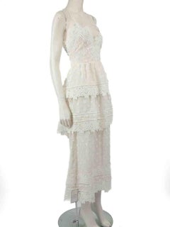 Self-Portrait White Lace Ivy Midi Dress Size XS