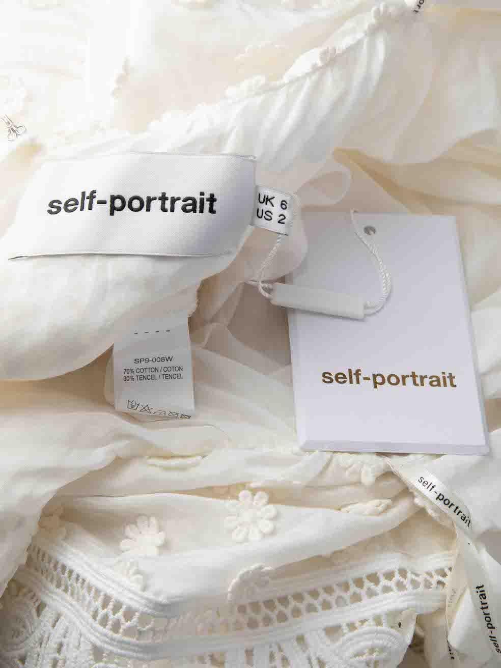 Women's Self-Portrait White Lace Ivy Midi Dress Size XS For Sale