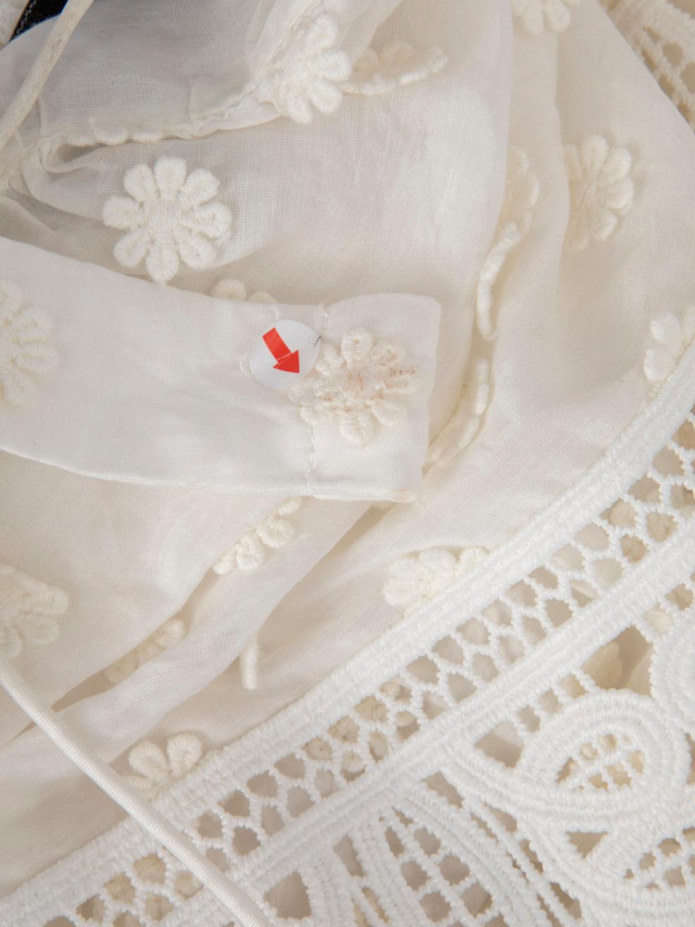 Self-Portrait White Lace Ivy Midi Dress Size XS 1
