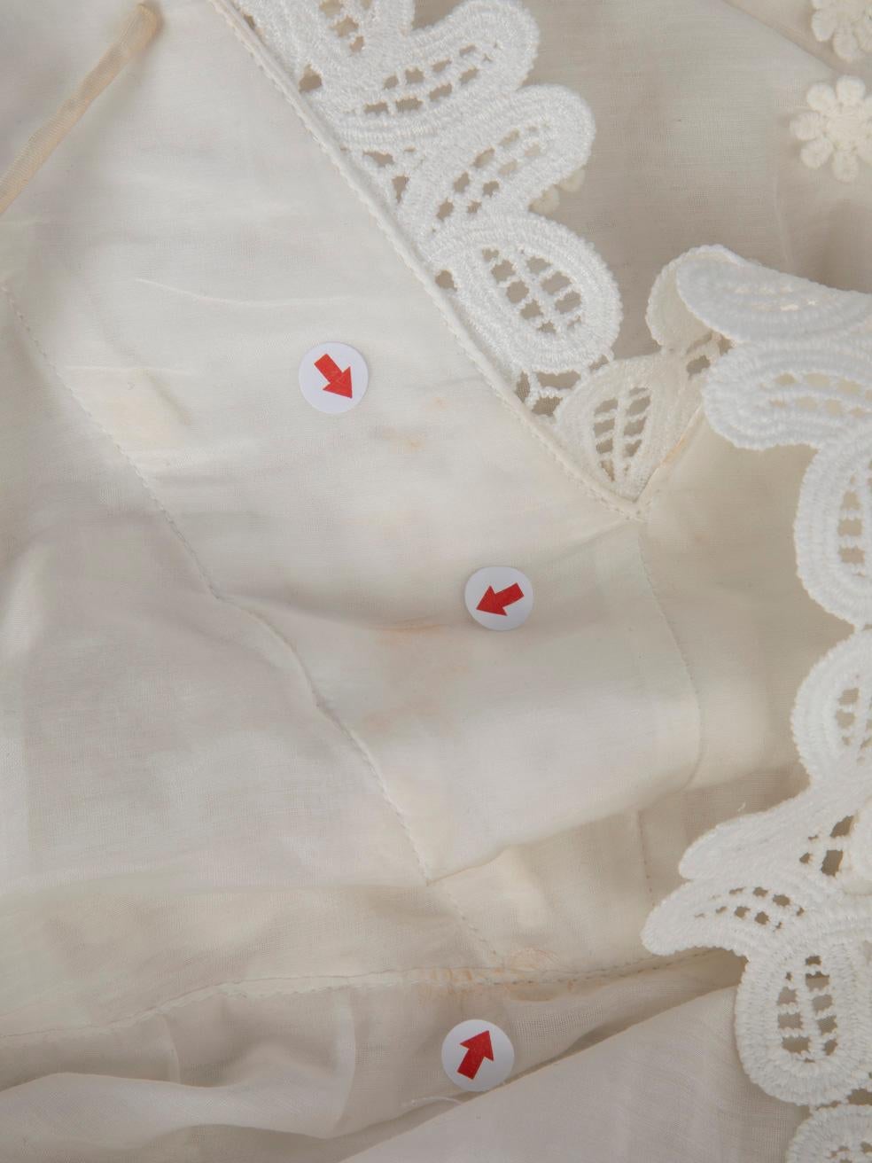 Self-Portrait White Lace Ivy Midi Dress Size XS 3