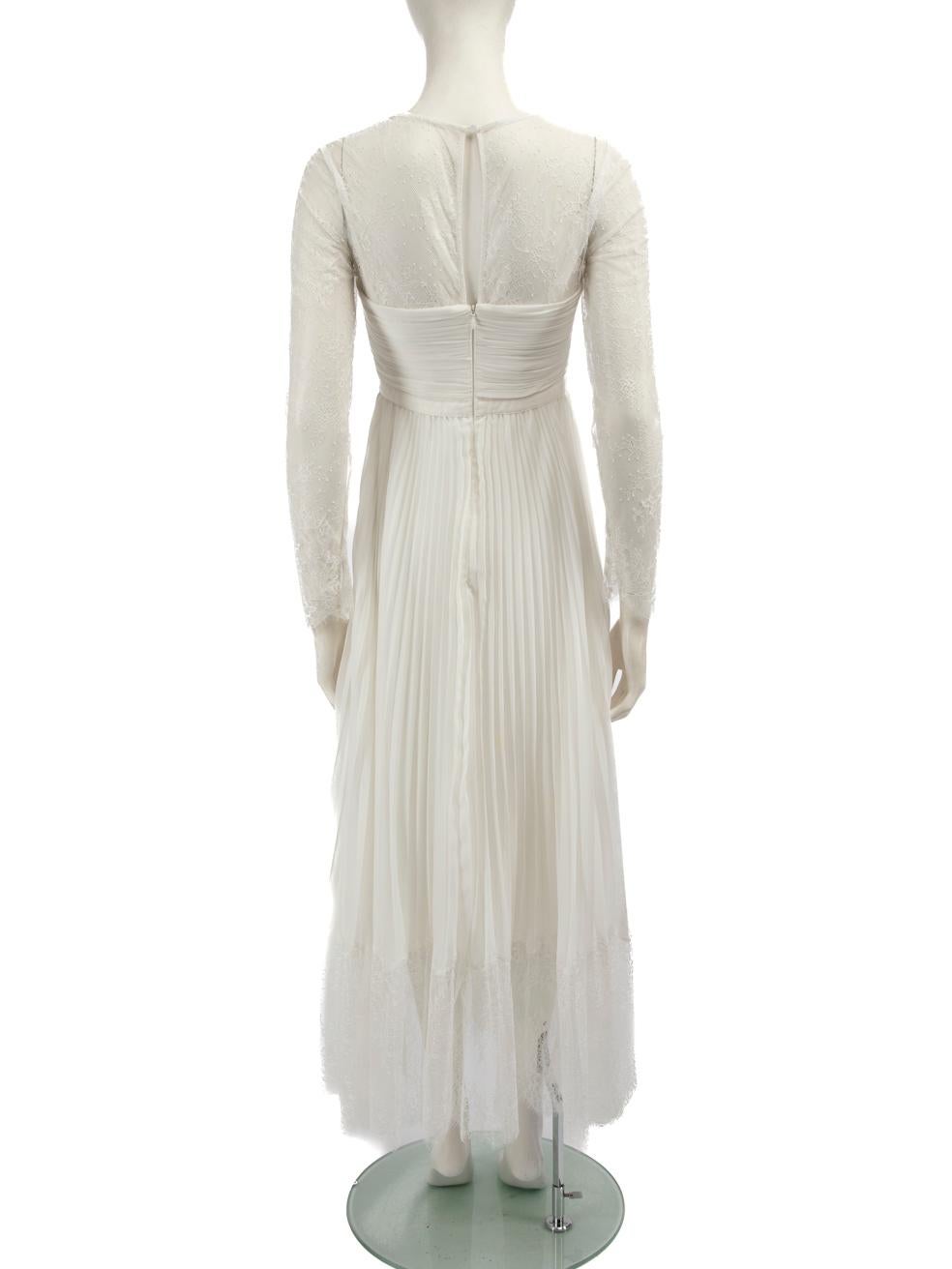 Gray Self-Portrait White Lace Maxi Dress Size S