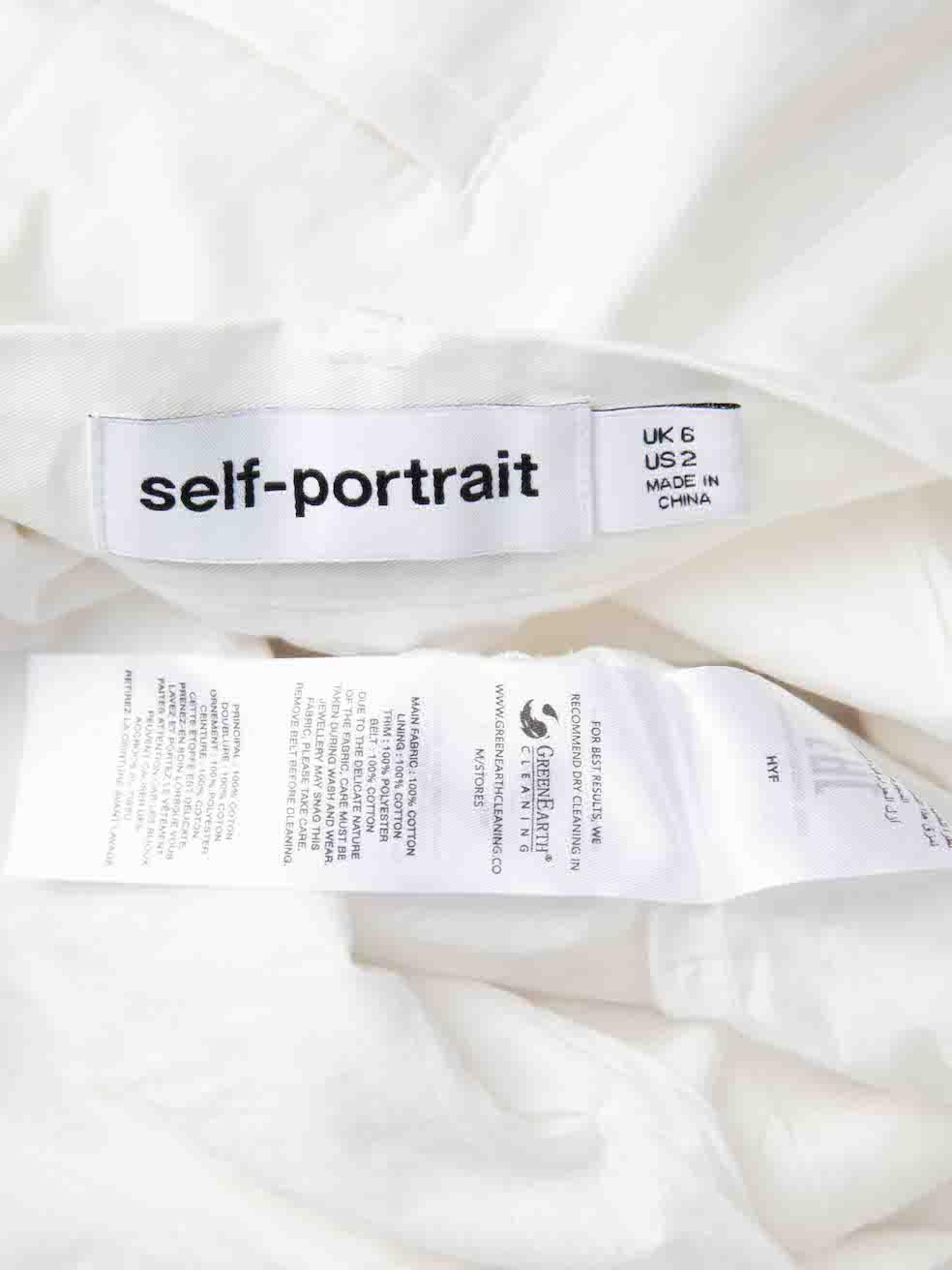 Women's Self-Portrait White Lace Scallop Trim Shorts Size XS For Sale