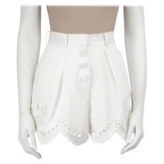 Self-Portrait White Lace Scallop Trim Shorts Size XS