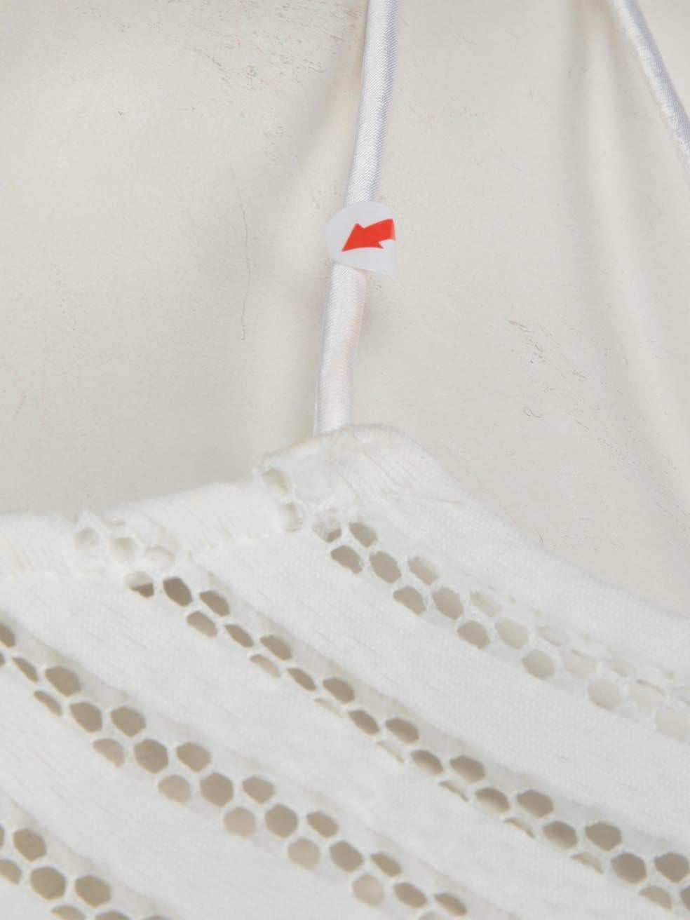 Women's Self-Portrait White Mesh Striped Dress Size L For Sale