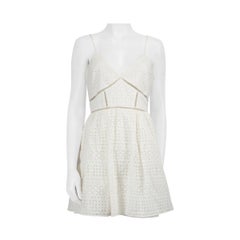 Self-Portrait White Mixed Broderie Azaelea Mini Dress Size L