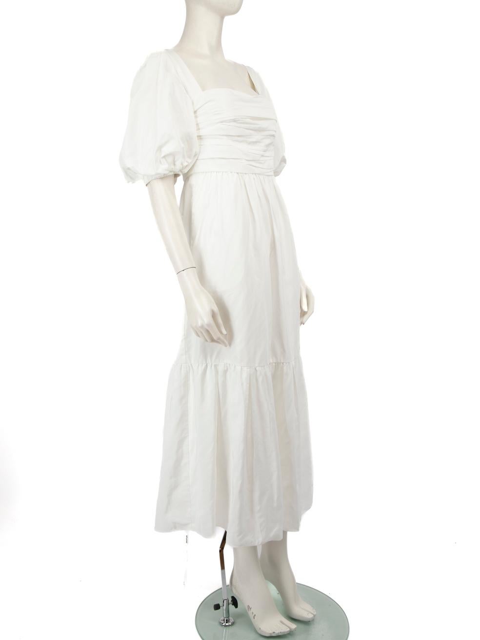 CONDITION is Never worn, with tags. Due to poor storage of the dress, there are marks on the inside of the right sleeve, along the hem and on the upper back of this new Self-Portrait designer resale item.
 
 Details
 
 
 White
 
 Polyester
 
 Dress

