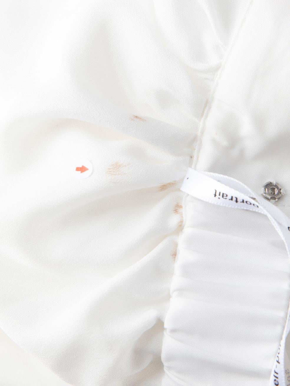 Women's Self-Portrait White Puff Sleeve Midi Dress Size M For Sale