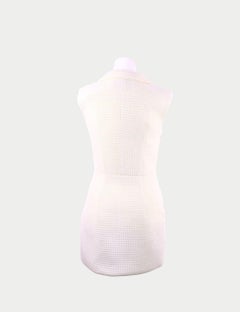 Self-Portrait Weißes strukturiertes Kleid im Wickel-Stil - US 6