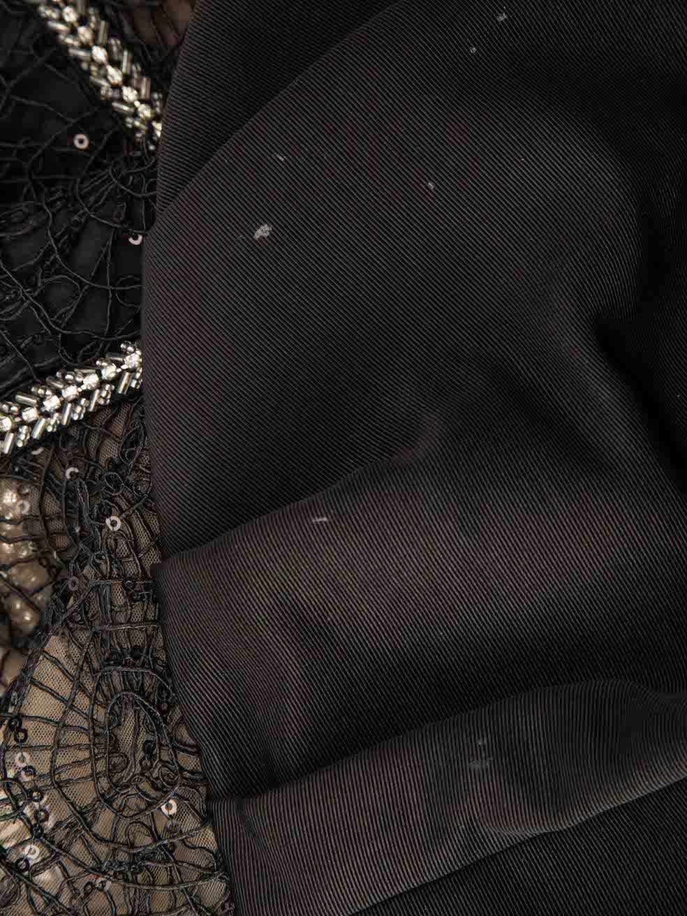 Self-Portrait Women's Black Puff-Sleeve Embellished Peplum Top 1