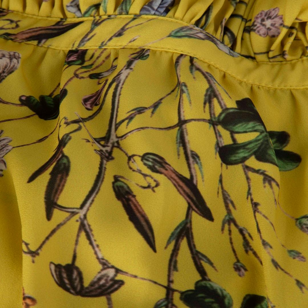 De las mujeres Self-Portrait Maxi Vestido Amarillo Estampado Floral Talla XXS
