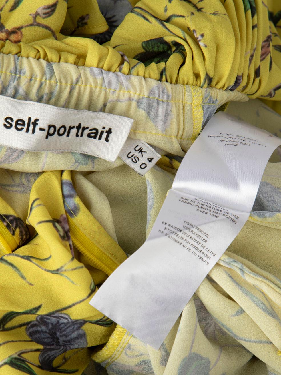 Self-Portrait Maxi Vestido Amarillo Estampado Floral Talla XXS 2
