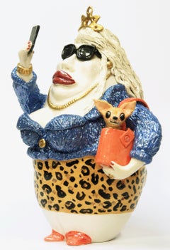 Selfie Lady, Design Dekorativer Tafelaufsatz, handgefertigt, Italien 2020, handgefertigt